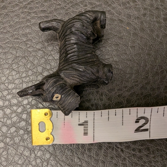 MCM Wood Carved Schnauzer Scotty Dogs Carving Figurine Mid Century 60s Lot Of 2 - Picture 14 of 14